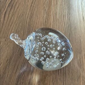 Paperweight Vintage Art Clear Glass Air Bubble Strawberry Size 4” X 4”